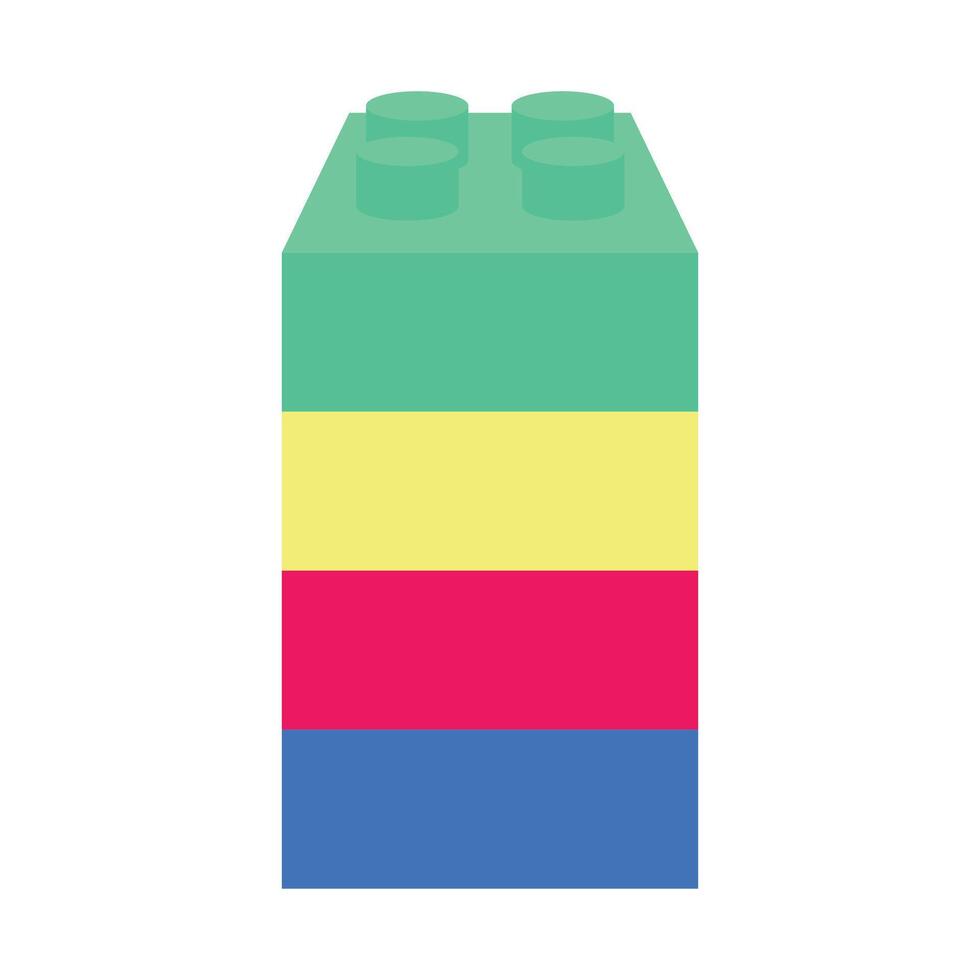 Illustration brick block kids toy stack isolated vector