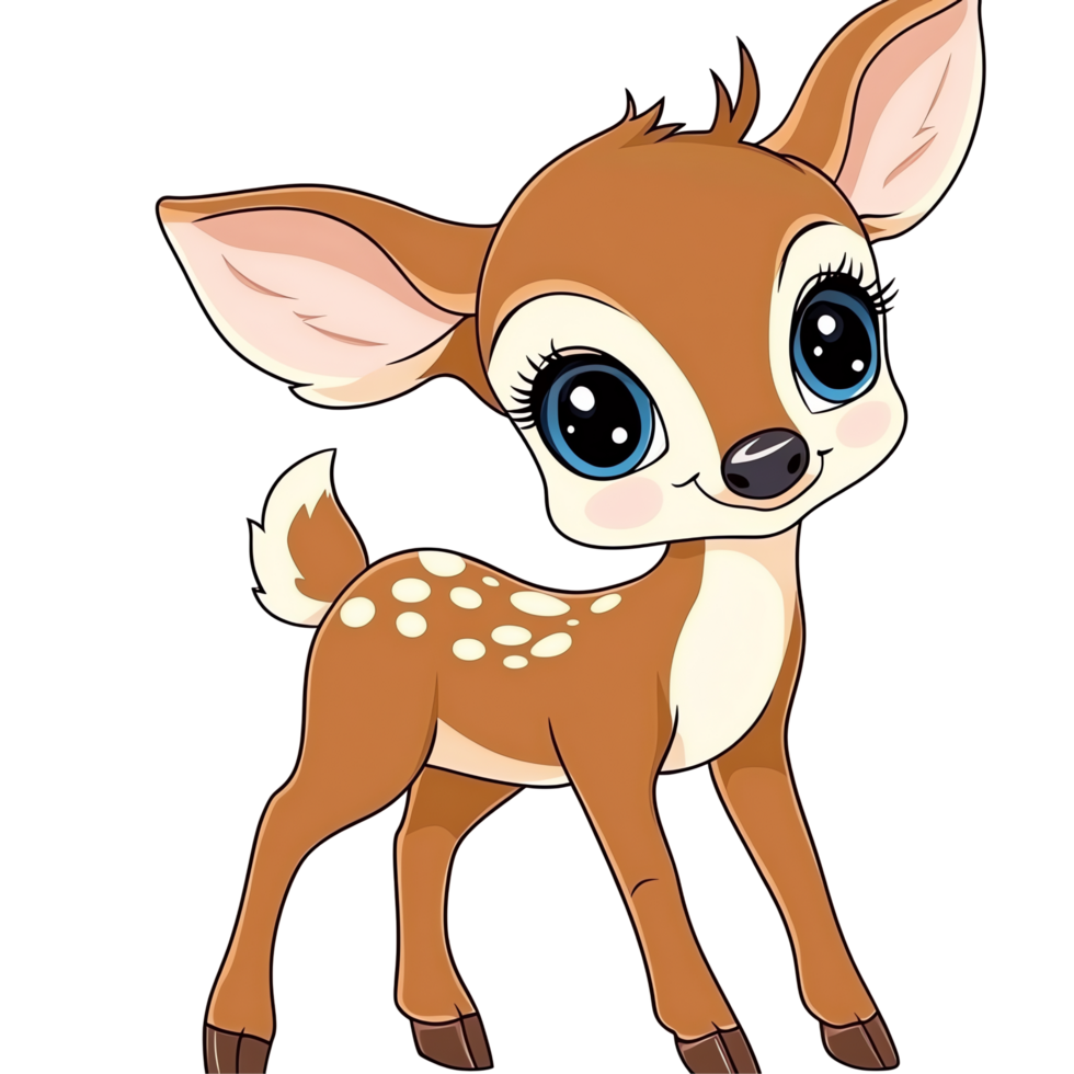 Cute Deer Fawn Mascot Logo - Anime Style png