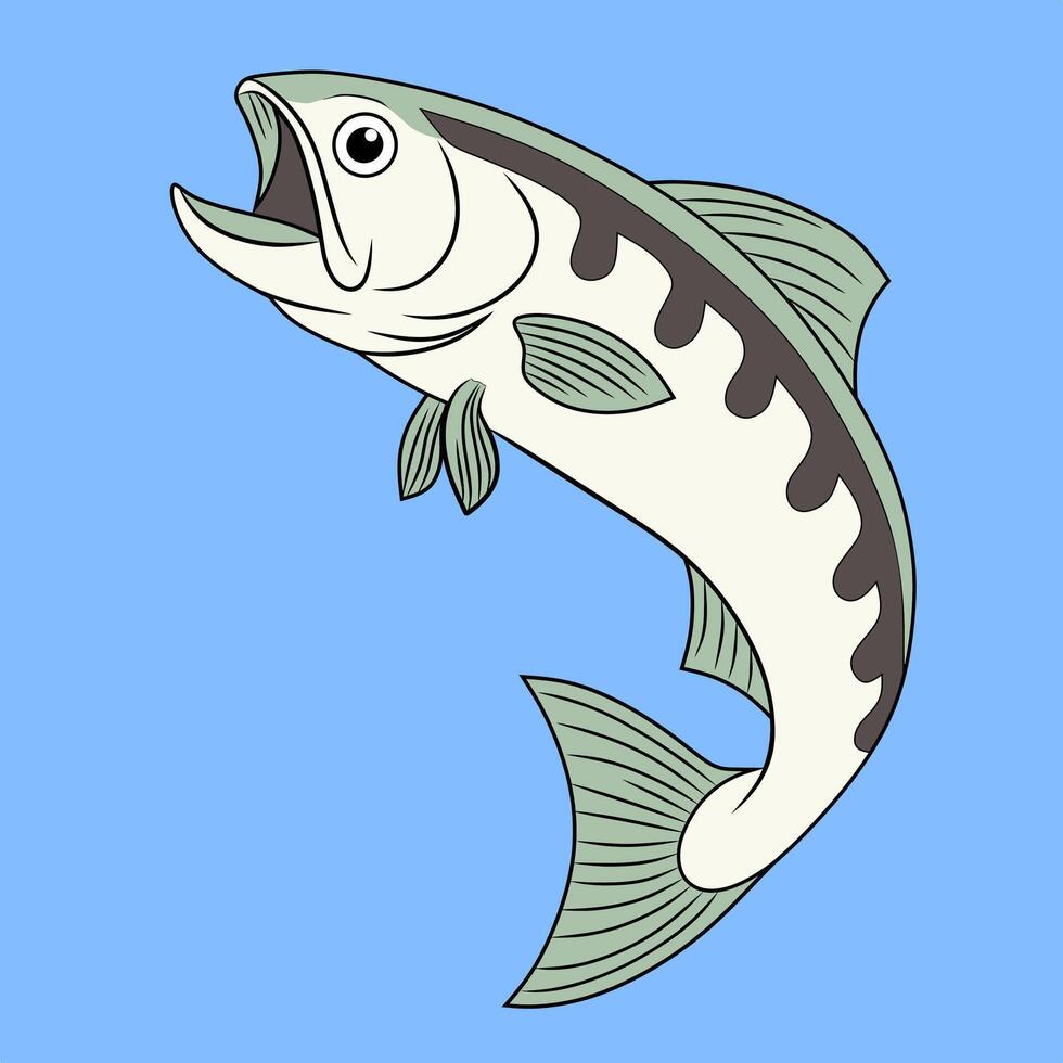 Archer Fish Illustration on Blue Background vector