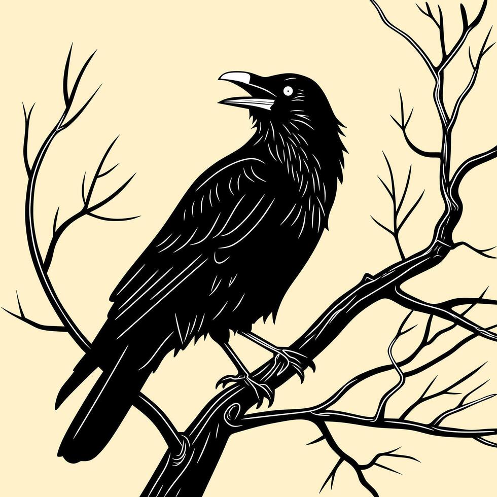 blackbird line art silhouette illustration vector