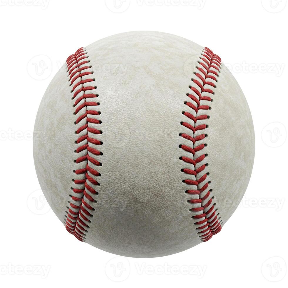 Baseball close-up on white and transparent background. photo