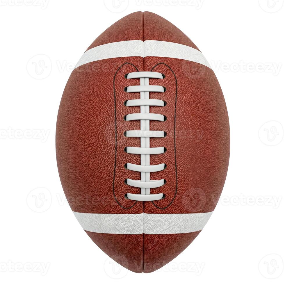 American soccer ball close-up on white and transparent background. photo