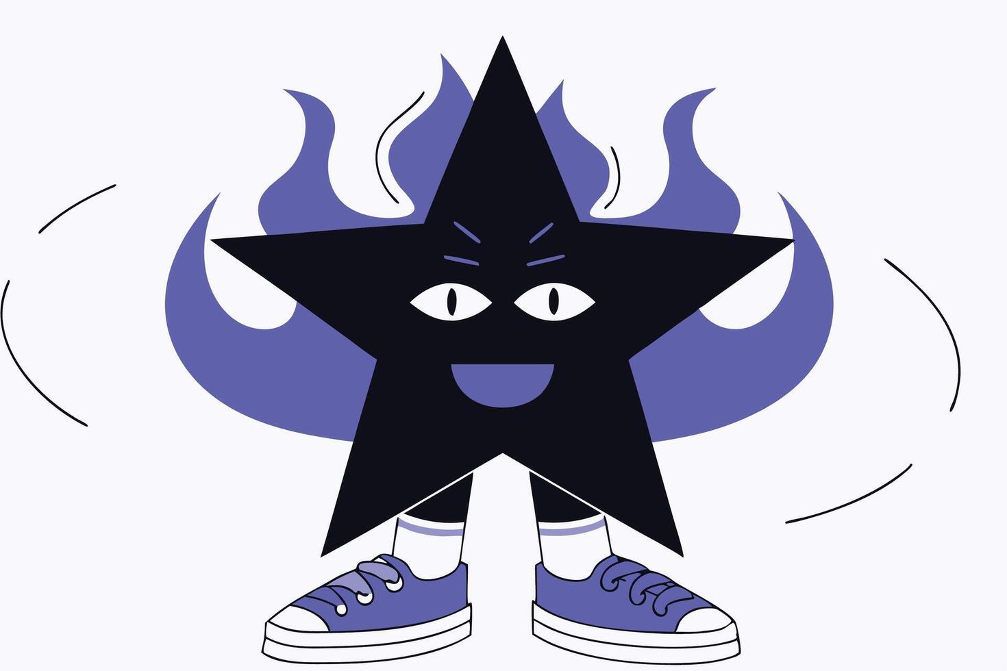 A cartoon star with a purple and blue face vector