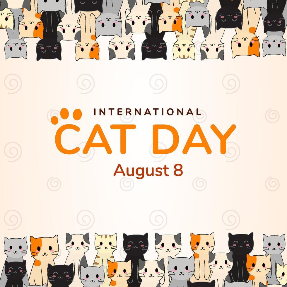 Colorful cats for International Cat Day vector