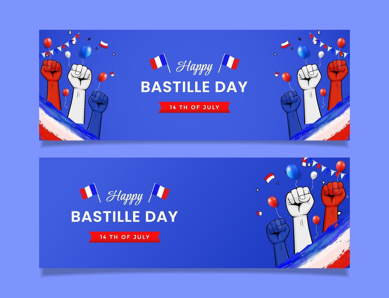 Bastille Day celebration banner vector