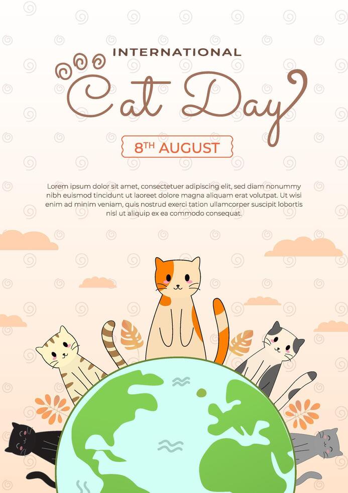 Cats celebrating on Earth vector