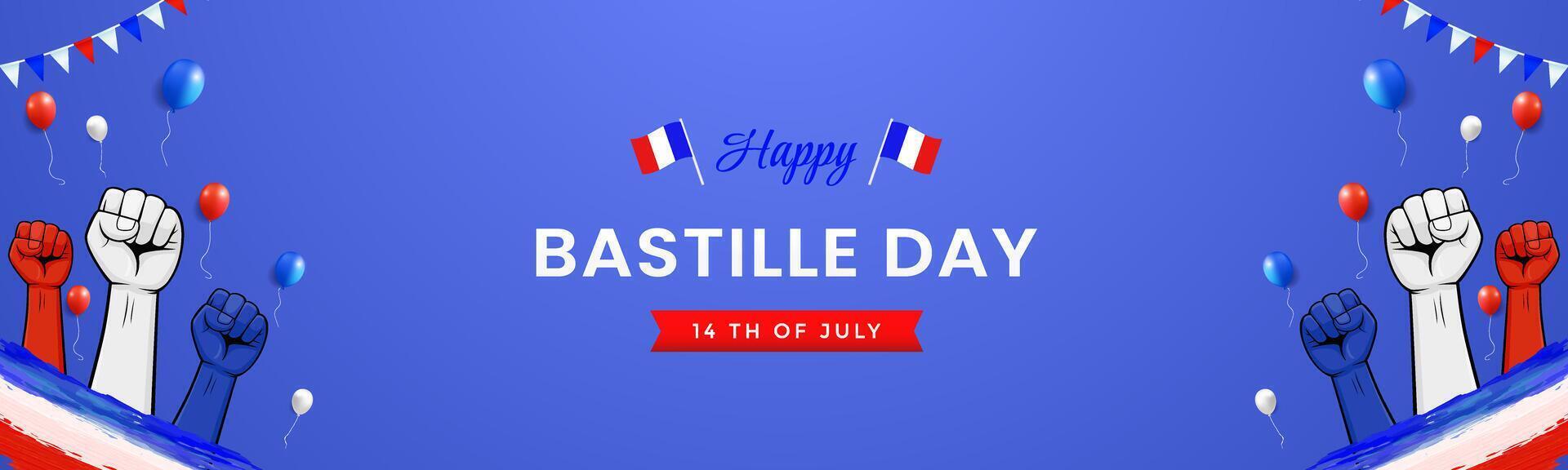 Bastille Day celebration with colorful fists vector