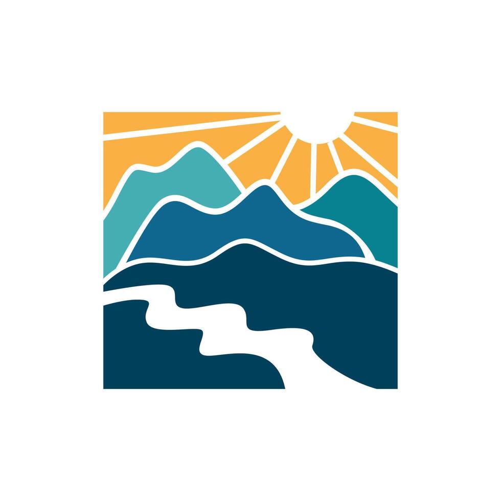 river logo design beautiful natural vector