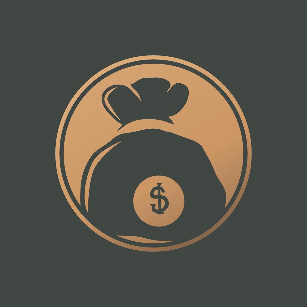 silhouette illustration of money logo financial symbol design with simple design vector