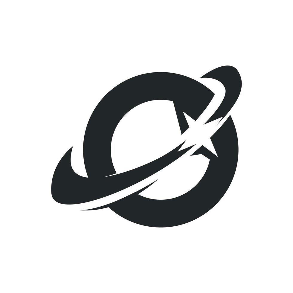 Space logo modern design planet simple circle inspiration model vector