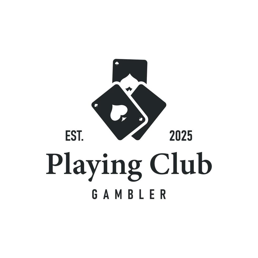 poker logo design minimalist card game gambler game with card symbols as the design illustration template symbol vector