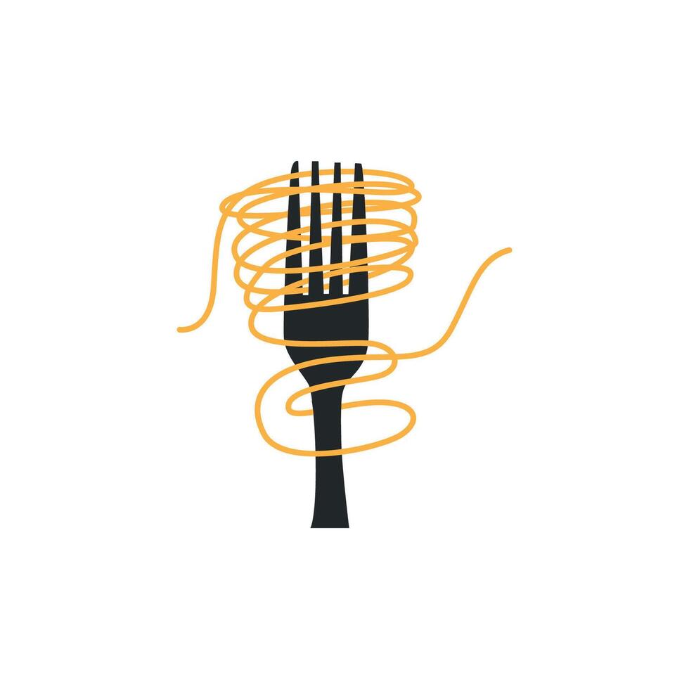 spaghetti logo design Italian noodle food with delicious taste with a simple vintage illustration of a product brand template vector