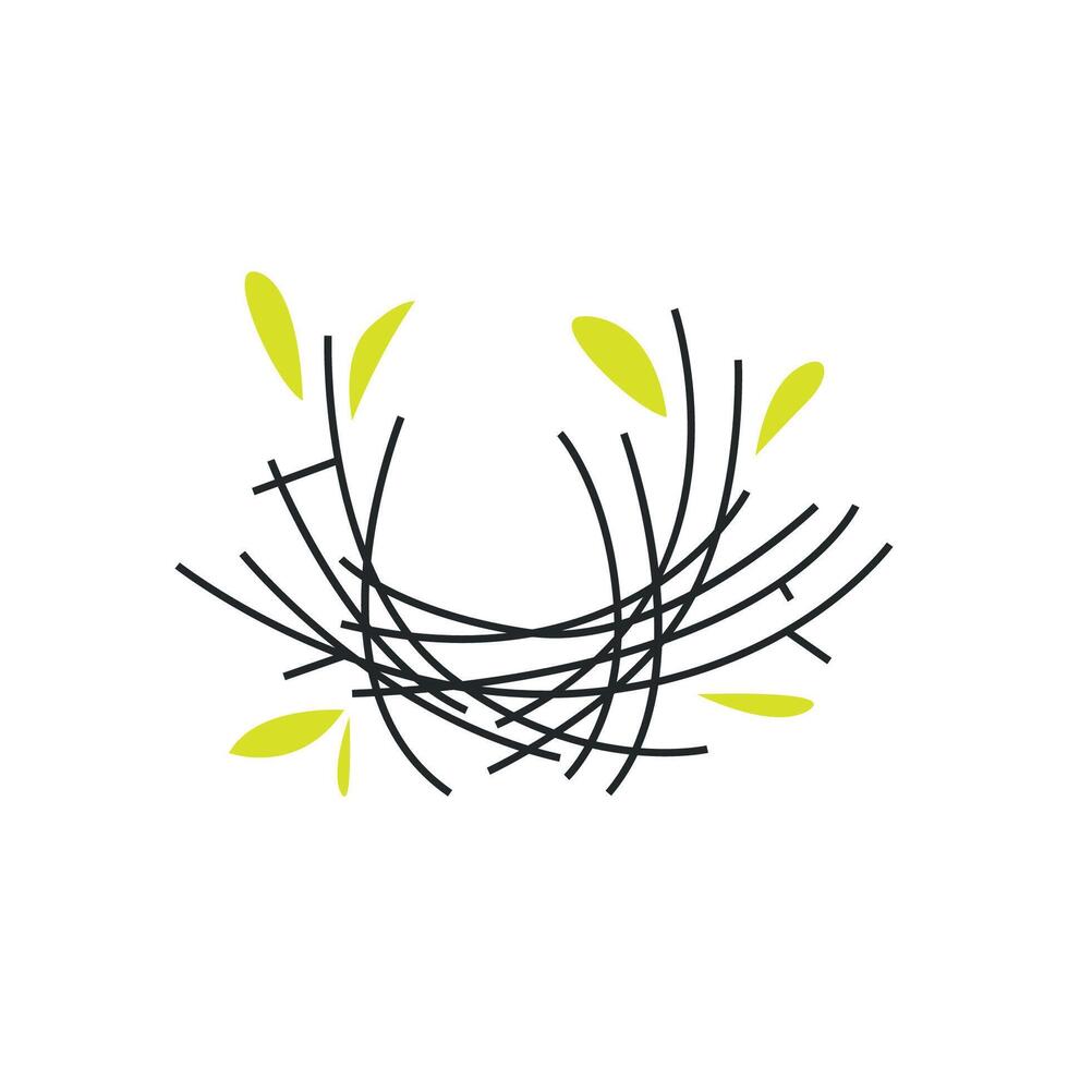 modern simple design bird nest logo, line concept bird house shelter animal template illustration symbol branding product brand vector