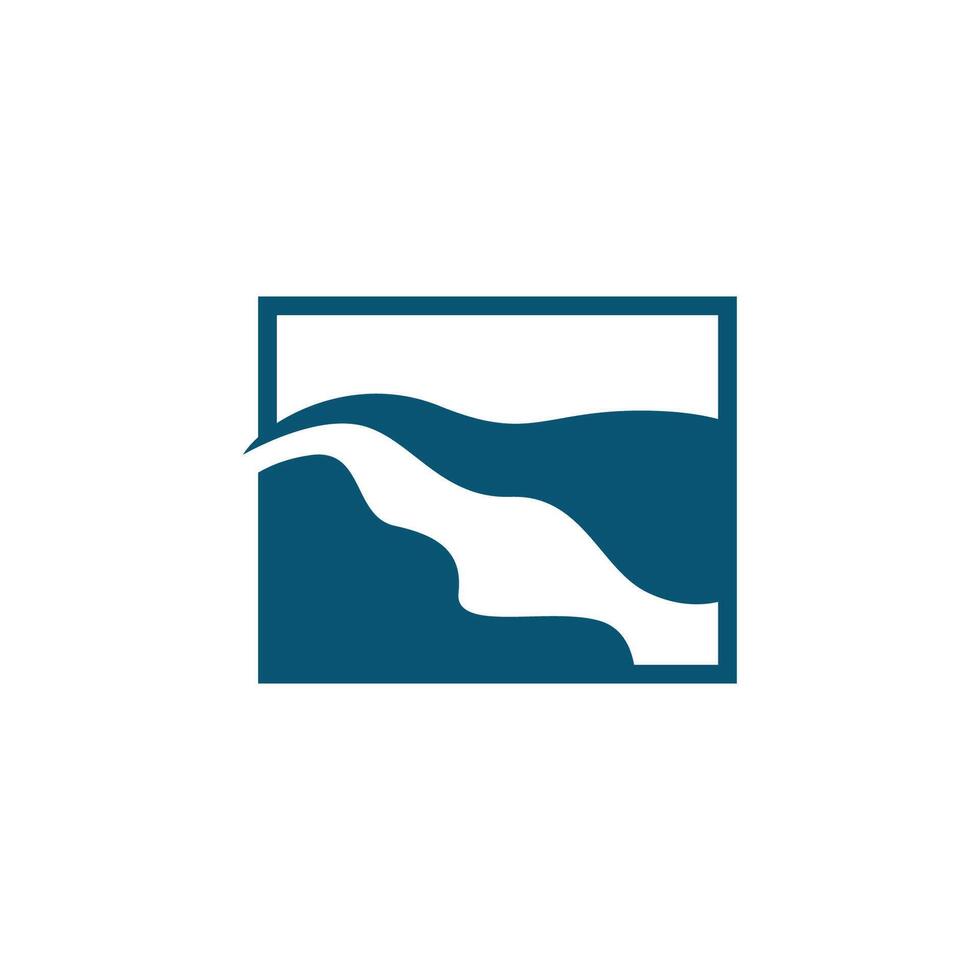 river logo design beautiful natural river scenery with minimalist concept vector