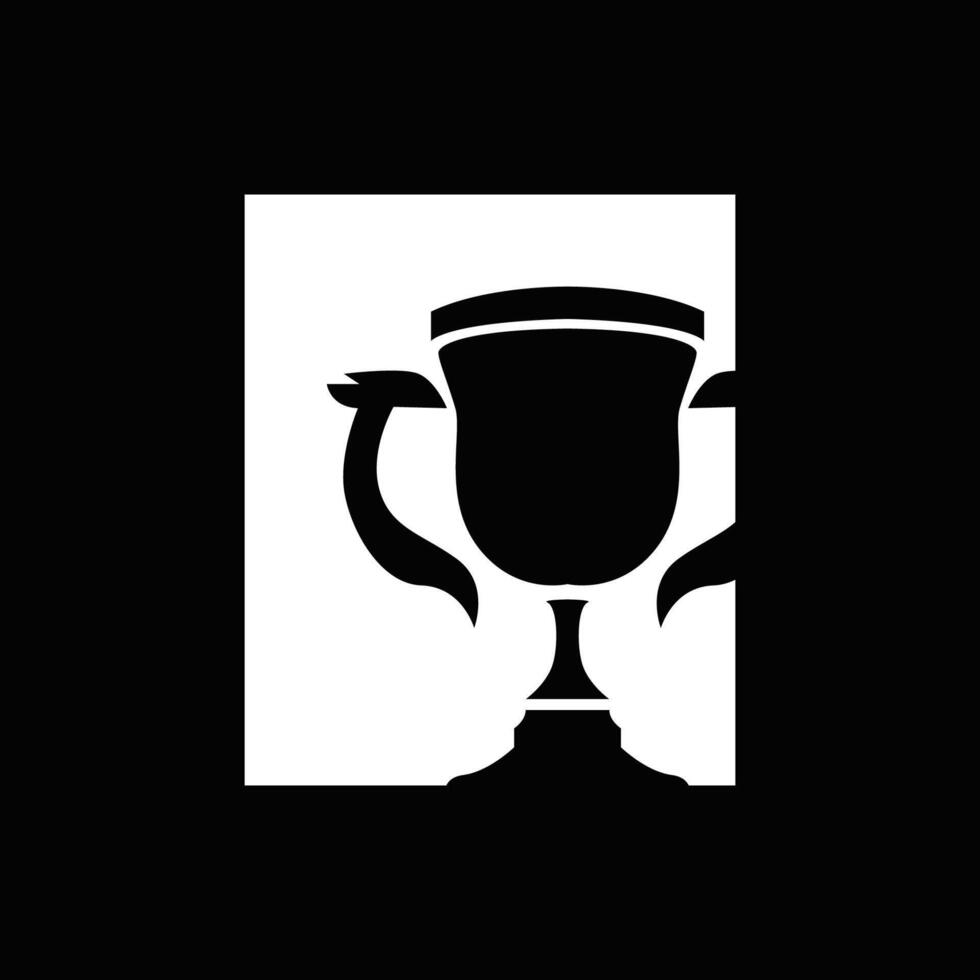 simple championship design with trophy logo victory cup vintage modern elegant symbol illustration victory template and brand vector