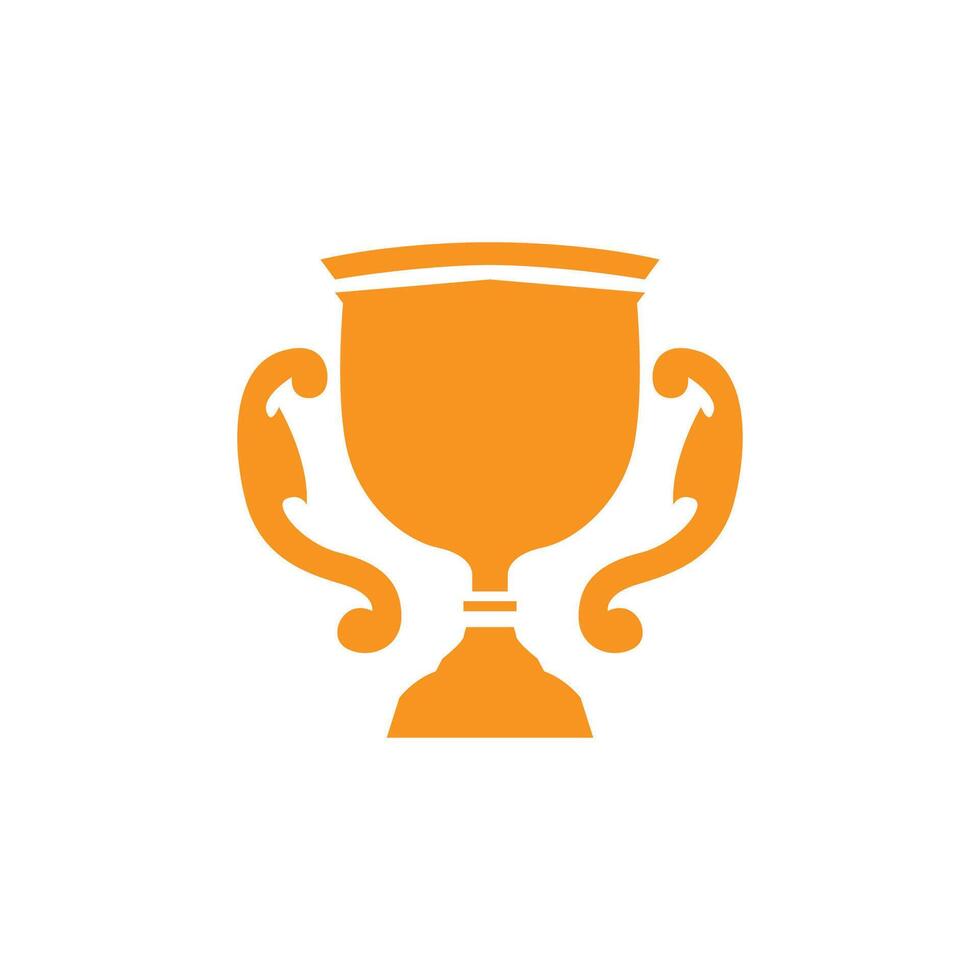 simple championship design with trophy logo victory cup vintage simple elegant symbol illustration victory template and brand vector