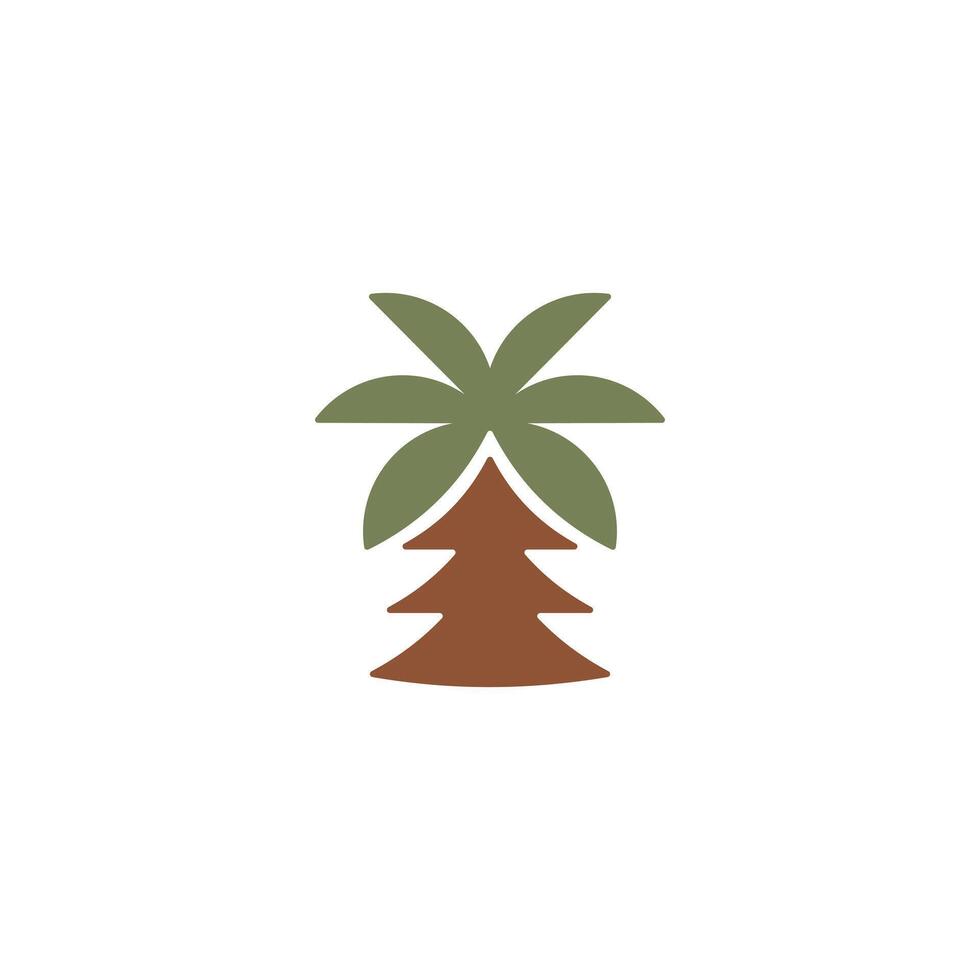 Pine tree combine with palm tree logo design concept vector