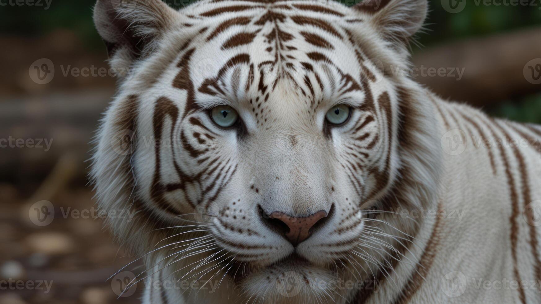 A white tiger with blue eyes photo