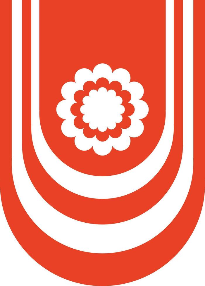 ornament flag red and white vector