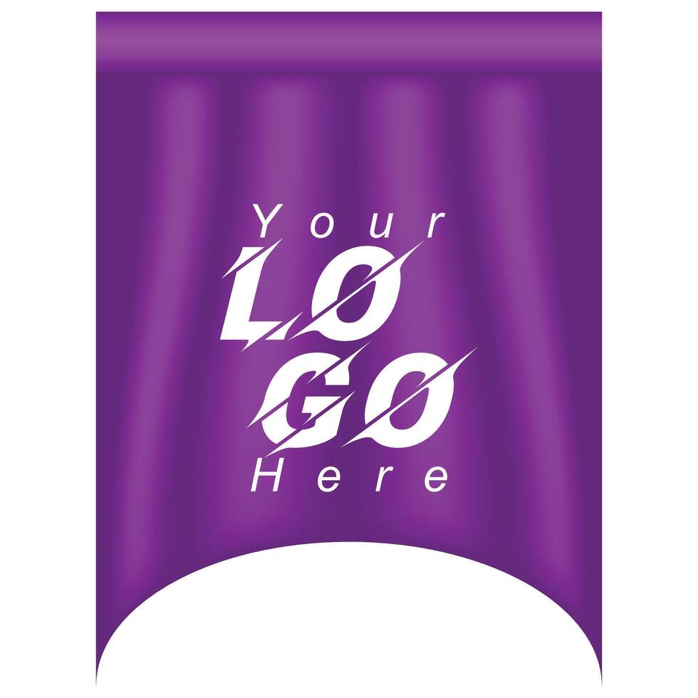 purple backdrop in the shape of a curtain for the logo vector