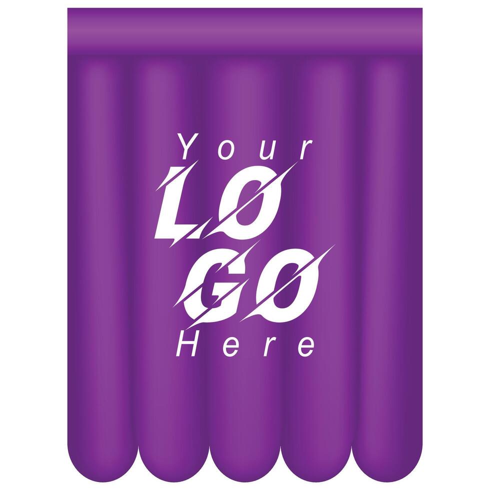 purple background in the shape of a curtain for the logo vector