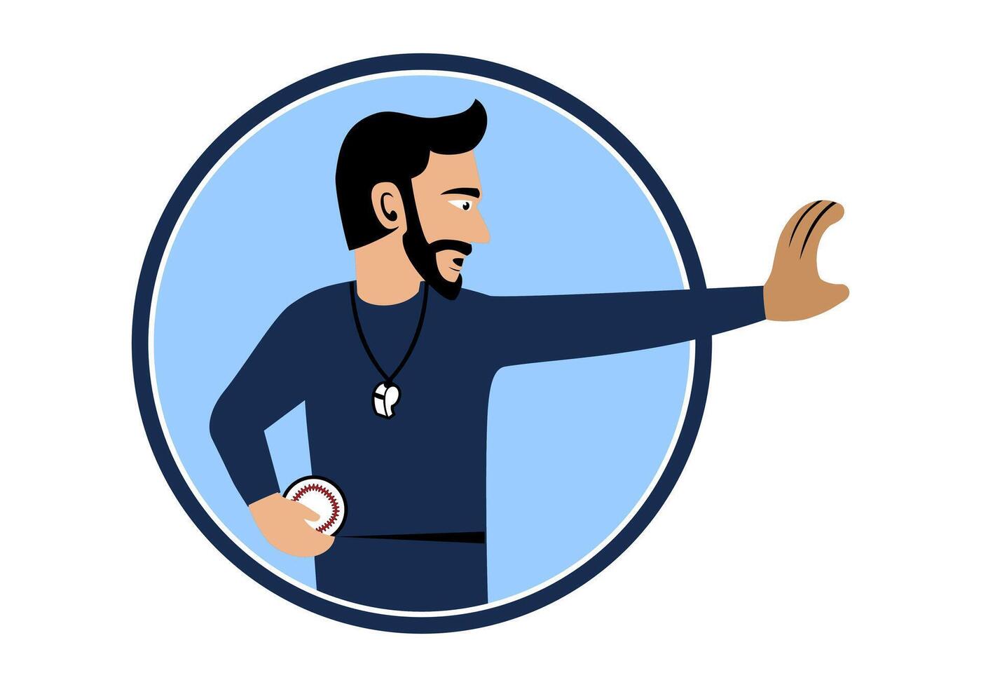 Male Baseball Coach Character Illustration vector
