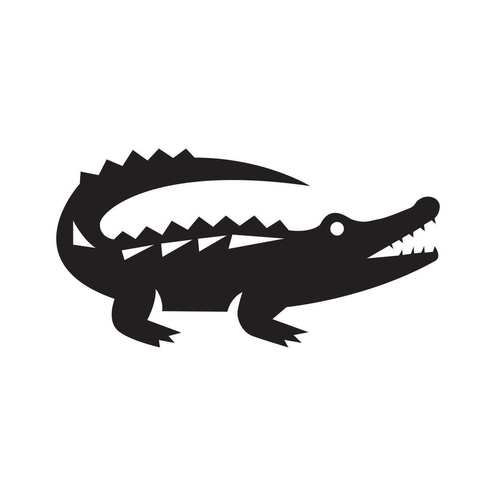 Crocodile animal silhouette illustration vector
