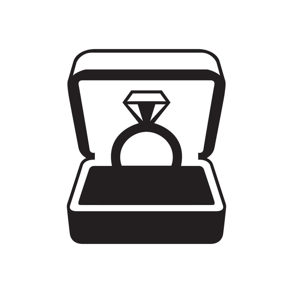Engagement ring silhouette illustration vector