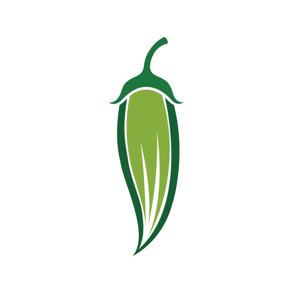 Flat illustration of young okra vegetable vector