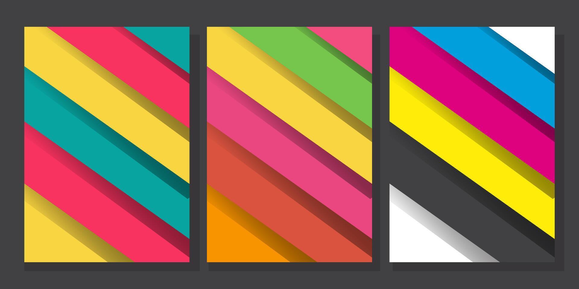 Colorful abstract striped backgrounds vector