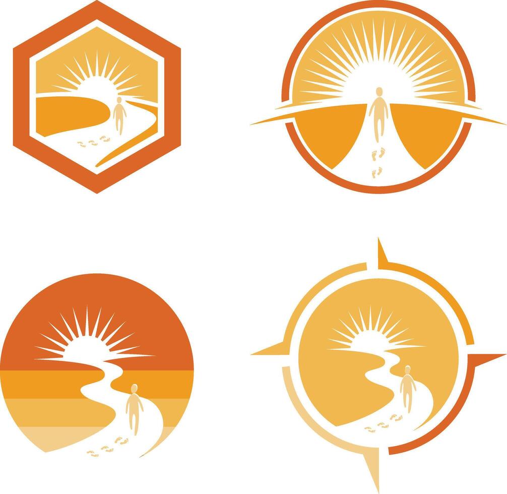 Path to sun symbolizing hope journey success purpose for motivational wellness vector