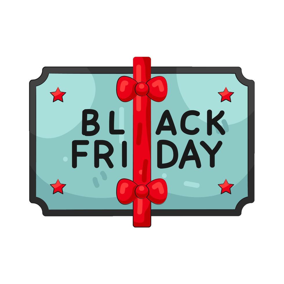 Black Friday Ticket with Bow vector