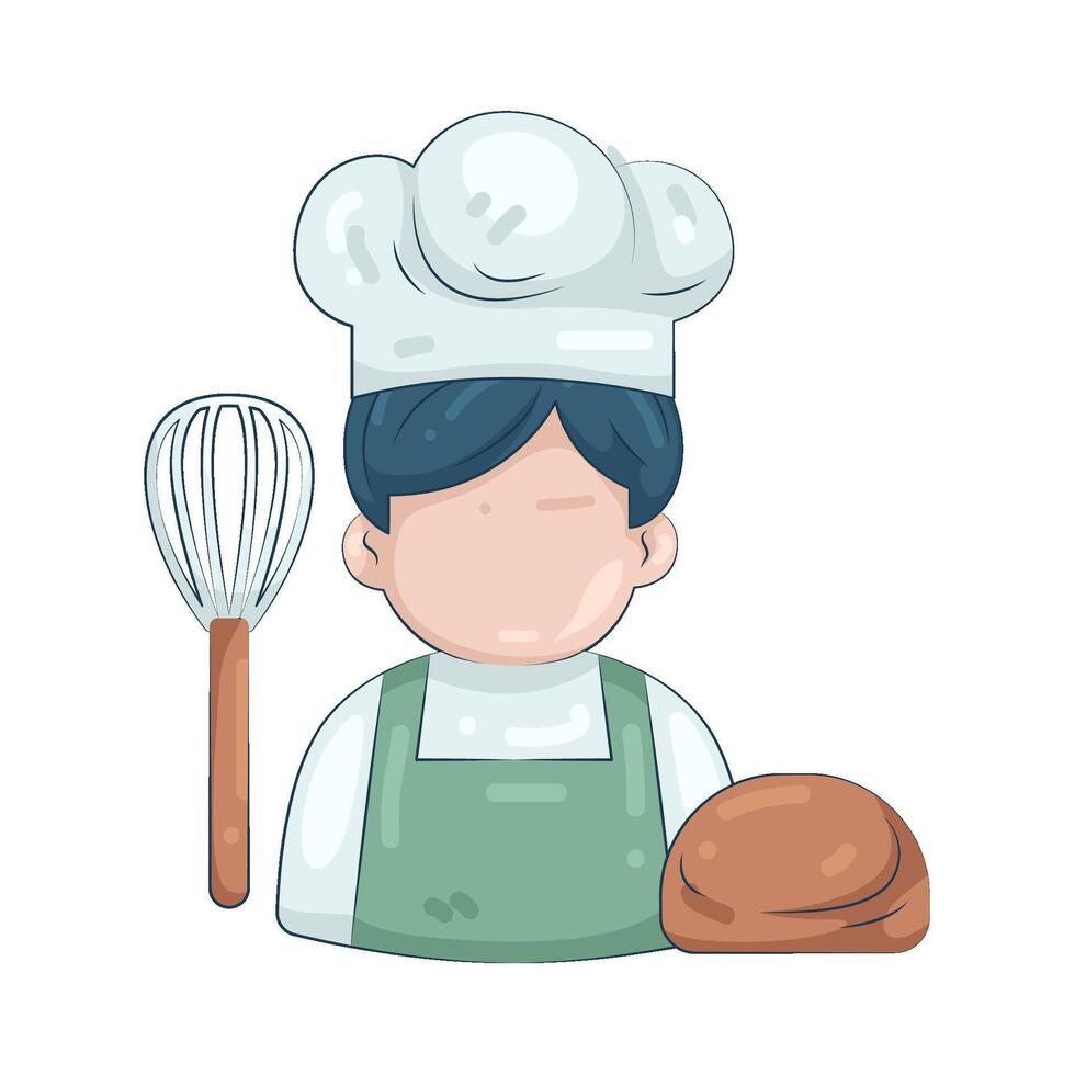 Baker with Bread and Whisk vector