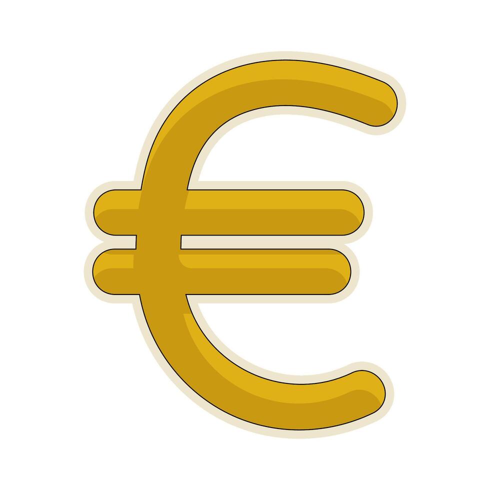 Gold Euro Currency Symbol illustration vector