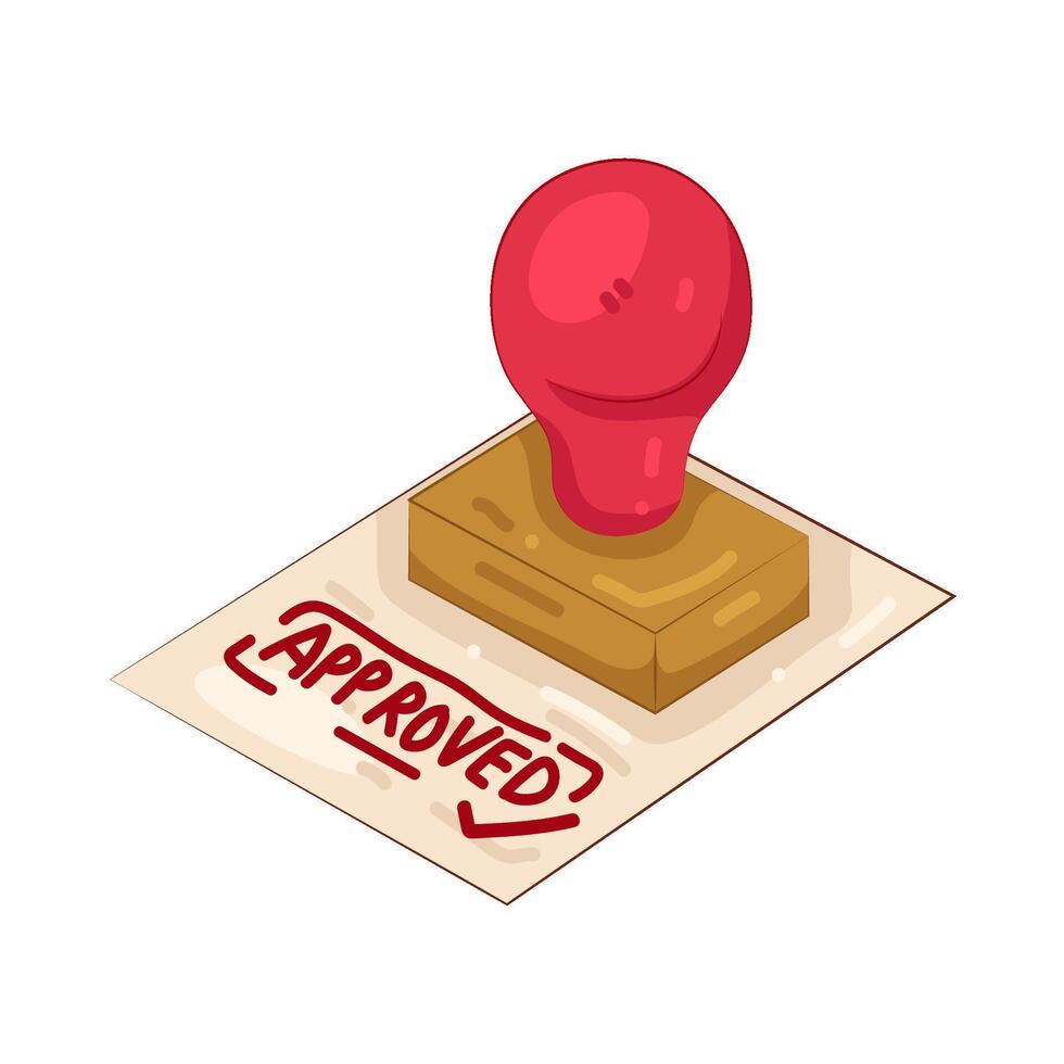 Approved Stamp on Document vector
