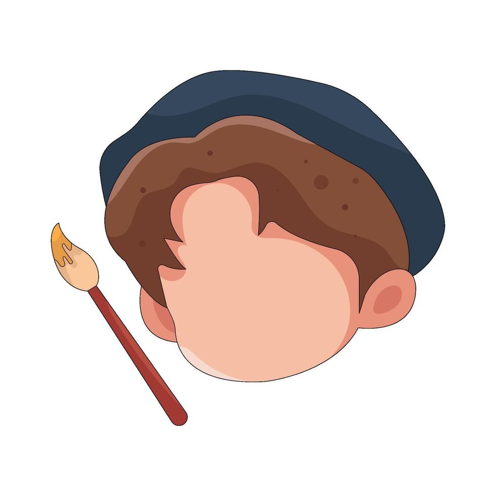 Artist with Paintbrush vector