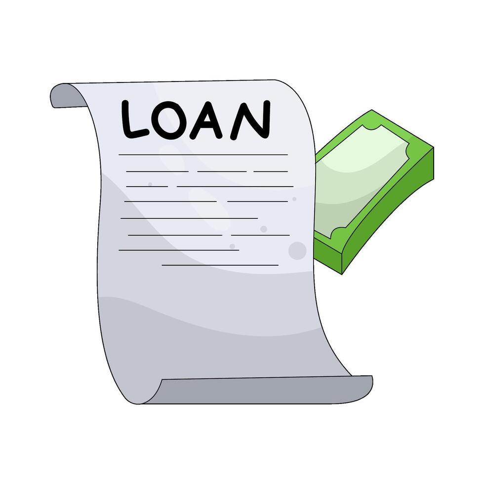 Loan Document with Stack of Money vector