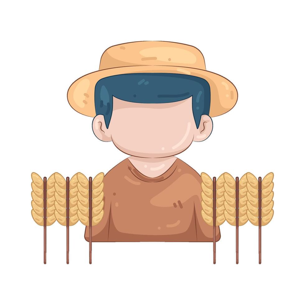 Farmer with Wheat vector