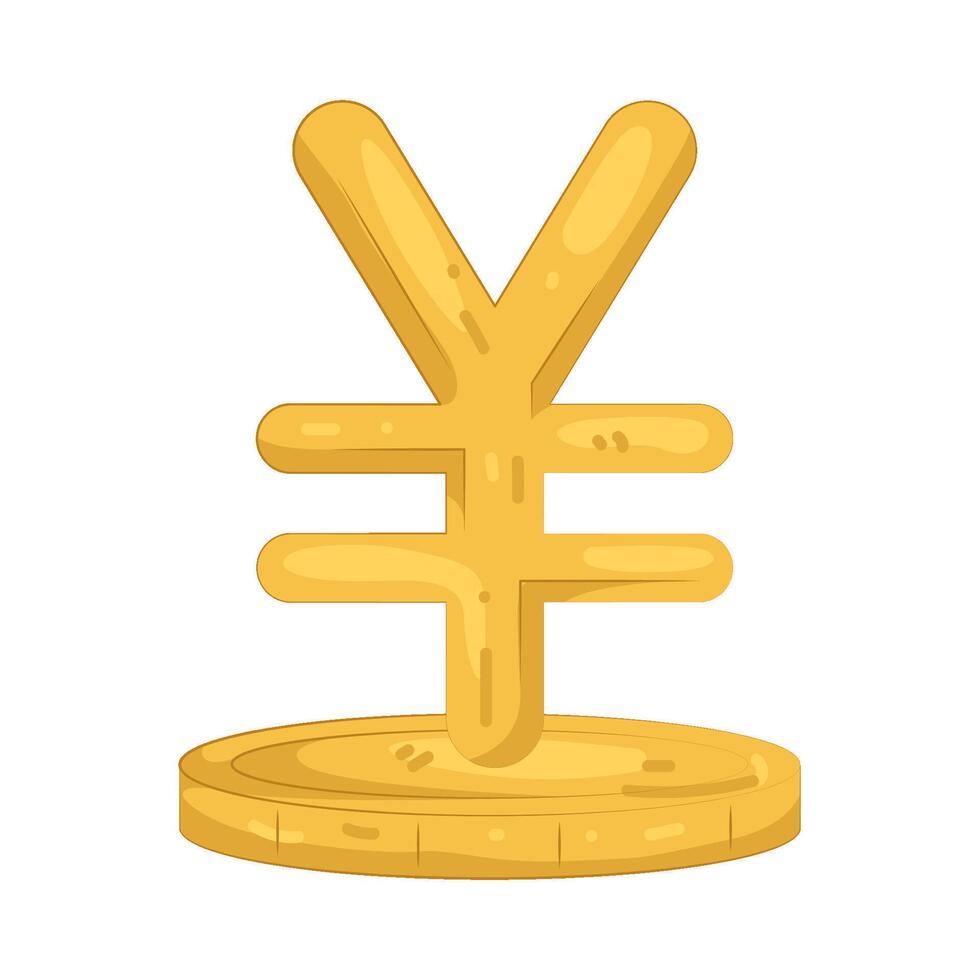 Yen Currency Symbol on Coin vector