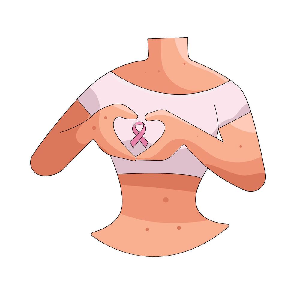 Breast Cancer Awareness with Pink Ribbon vector