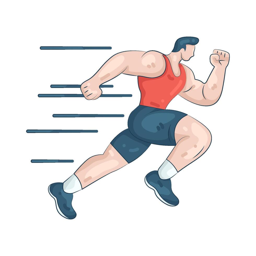 Muscular Man Athlete vector