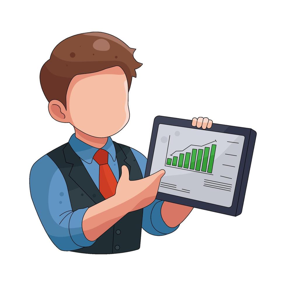 Businessman Presenting Growing Chart vector