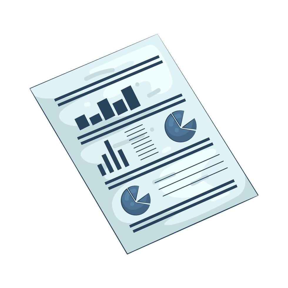 Data Report with Bar and Pie Charts vector
