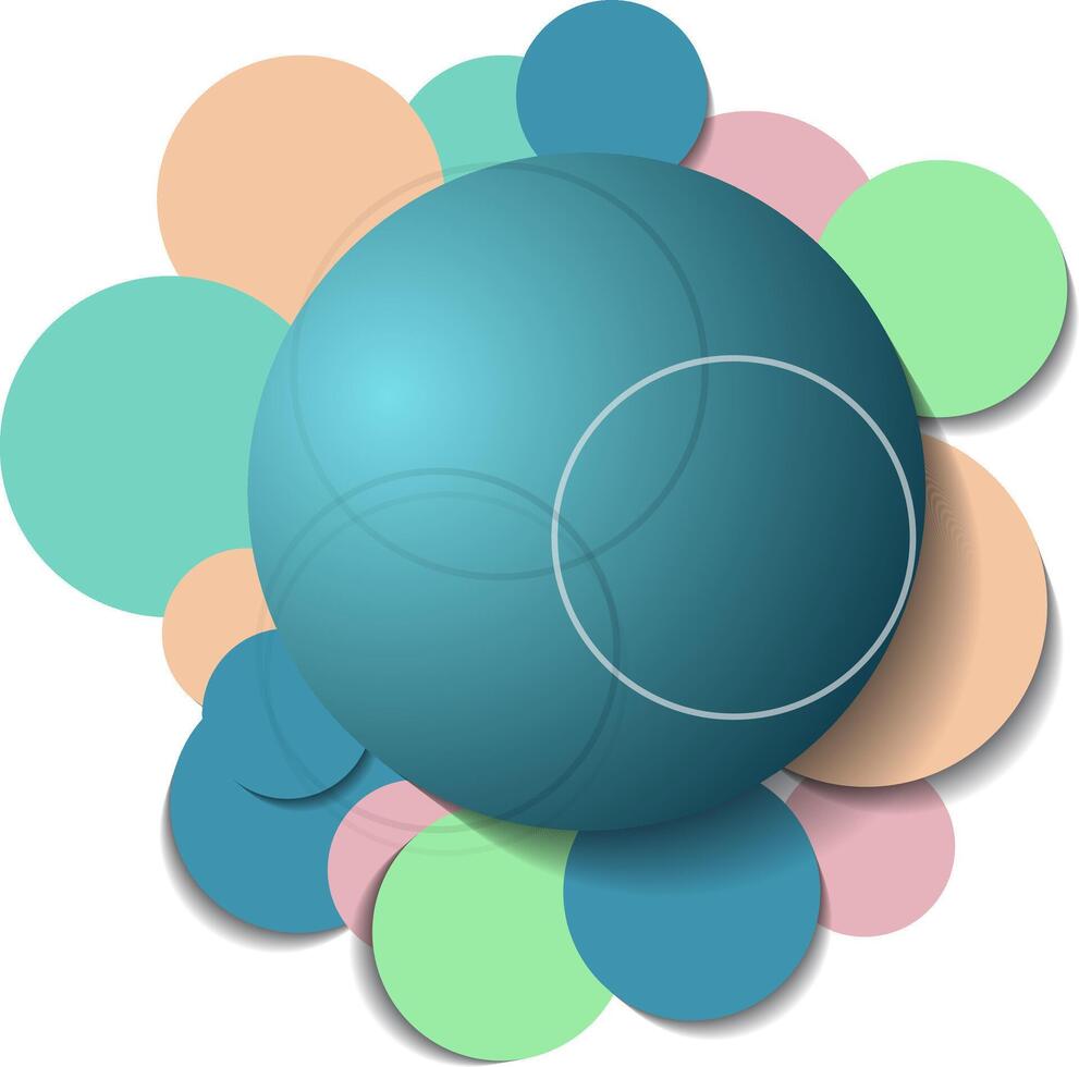 Colorful abstract design with circles and sphere vector