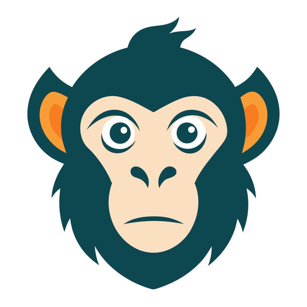 Clean Monkey Face Design vector