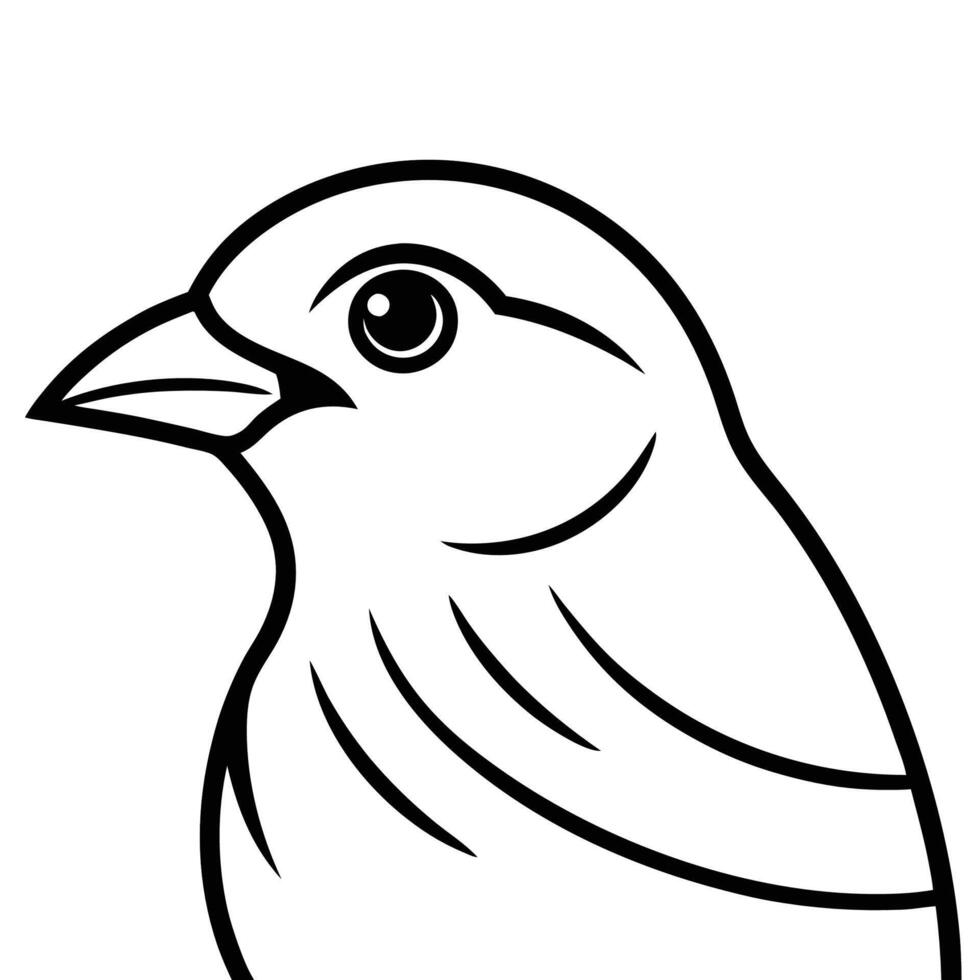 Isolated Sparrow Head on White vector
