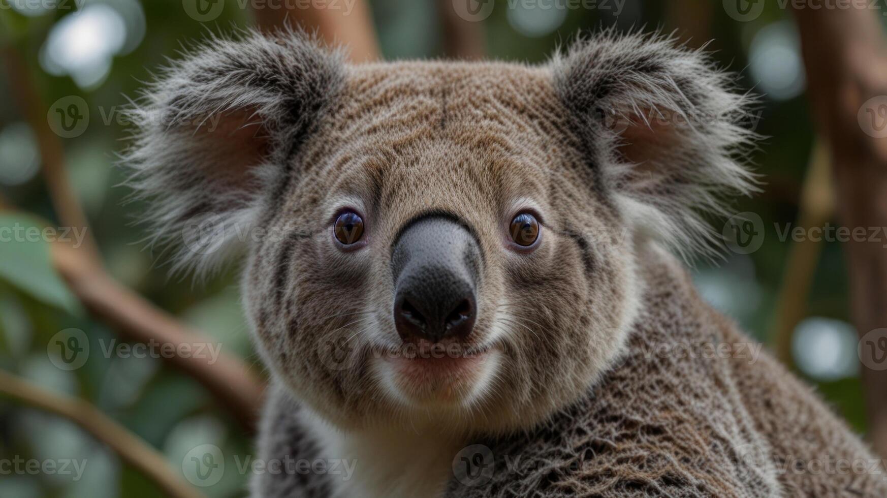 A koala bear looking at the camera photo