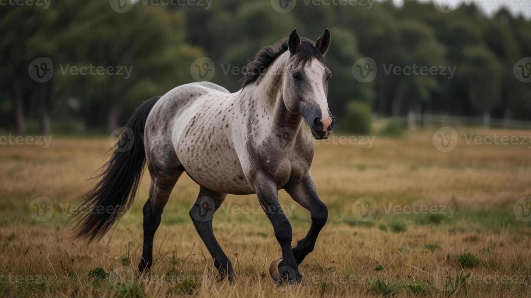 A dappled horse in a field photo