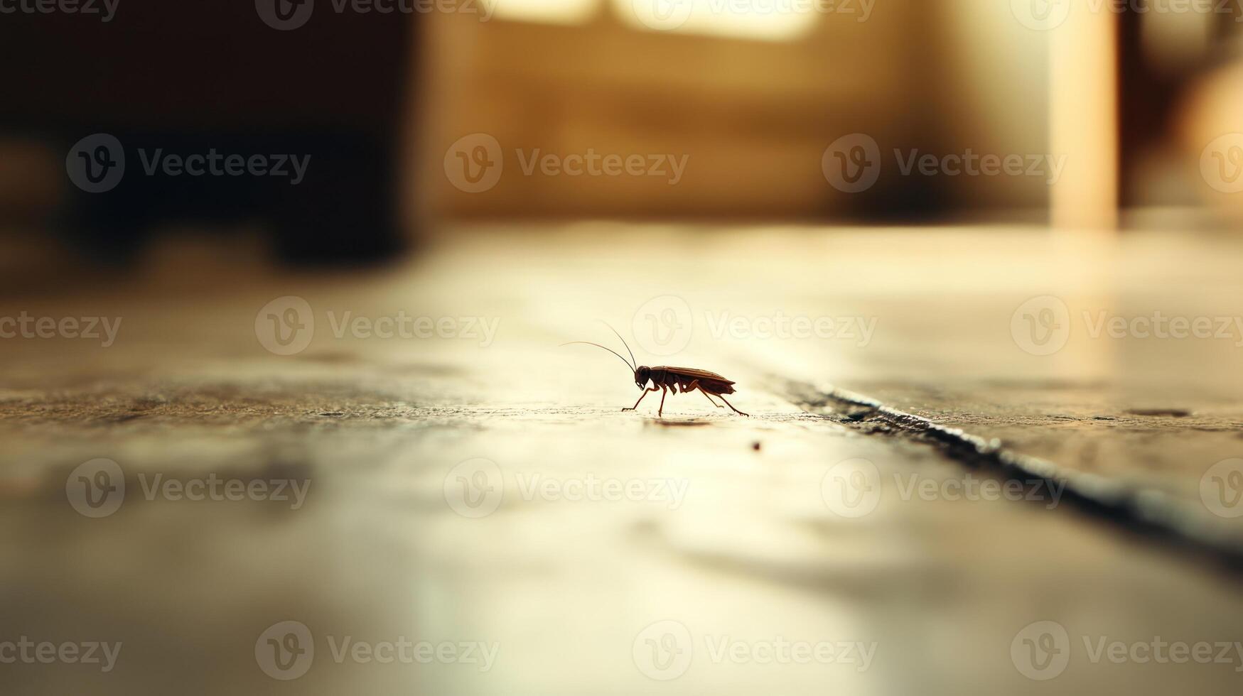 Small cockroach on floor photo