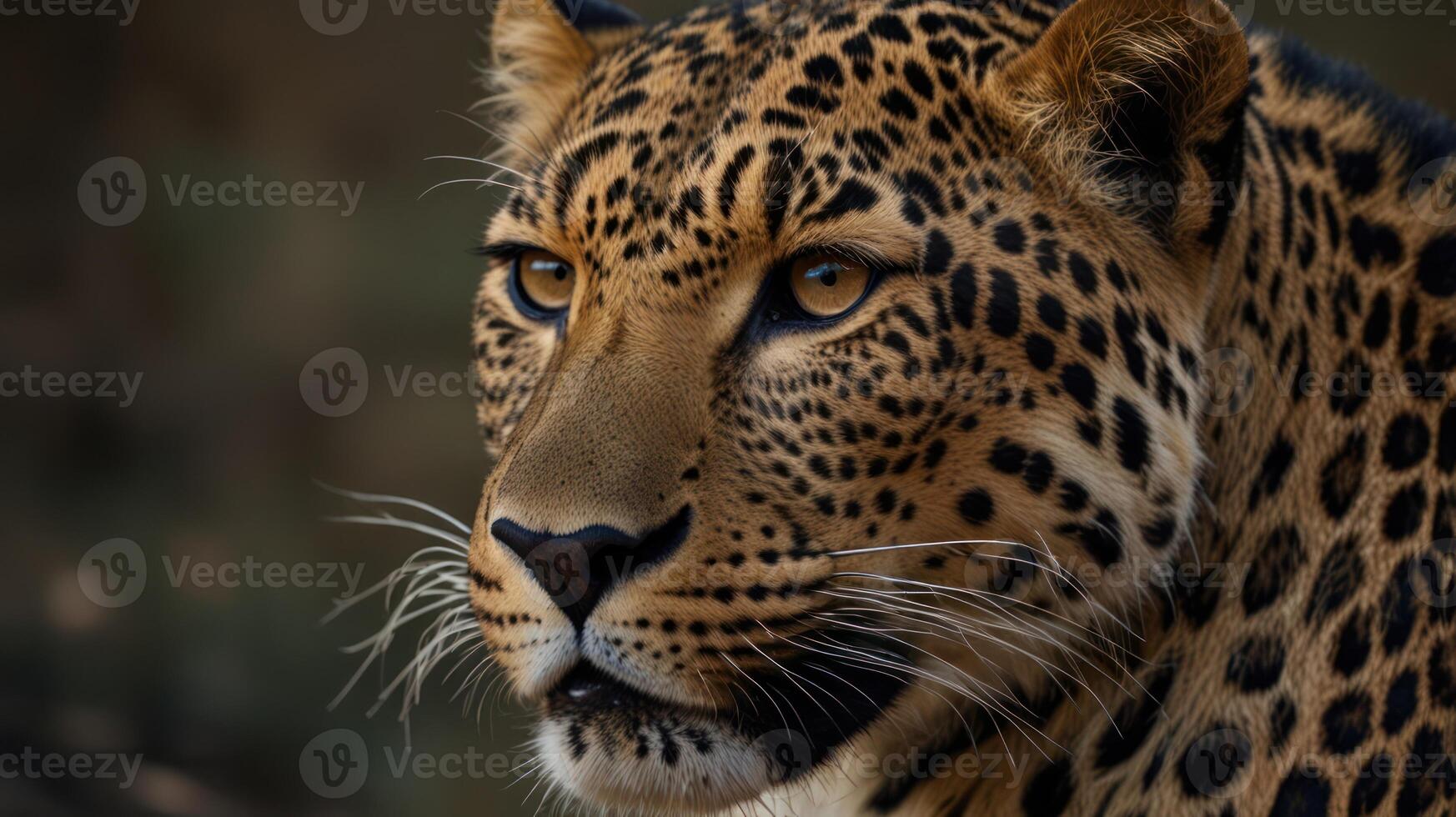A close up of a leopard's face photo